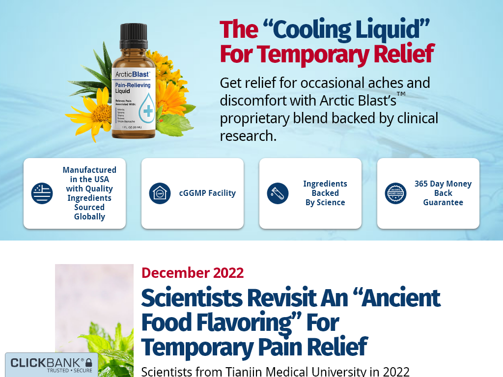 ARCTICBLAST REVIEW – CAN THIS 30-SECOND LIQUID DROP END PAIN?