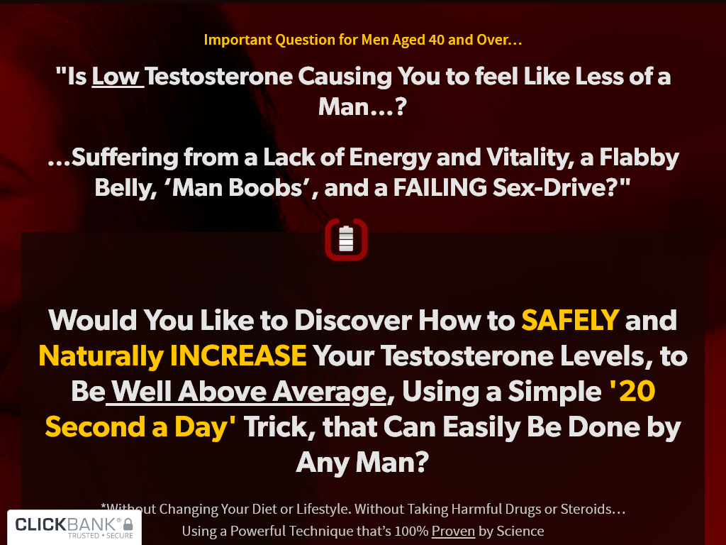 THE 20 SECOND TESTOSTERONE TRICK REVIEW – I FINALLY FEEL LIKE MYSELF