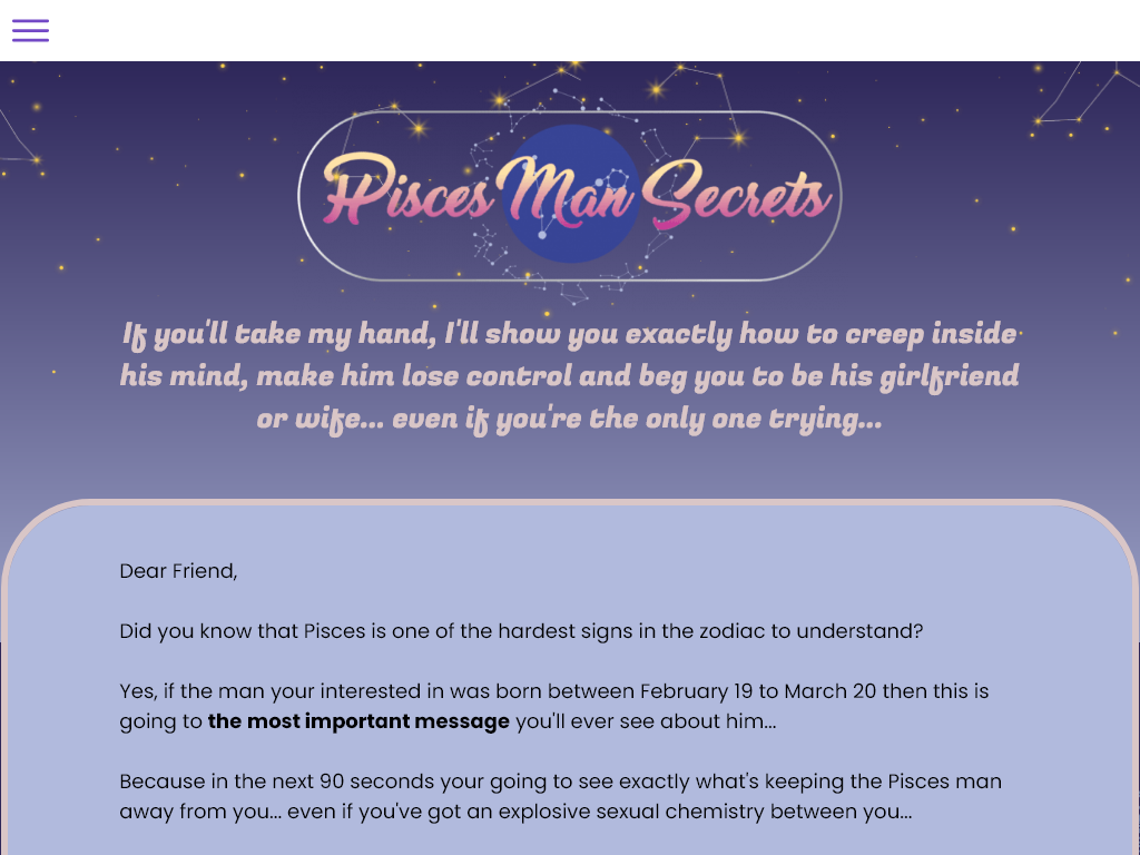Pisces Man Secrets Review : Is The Hype Real Or Just Marketing?