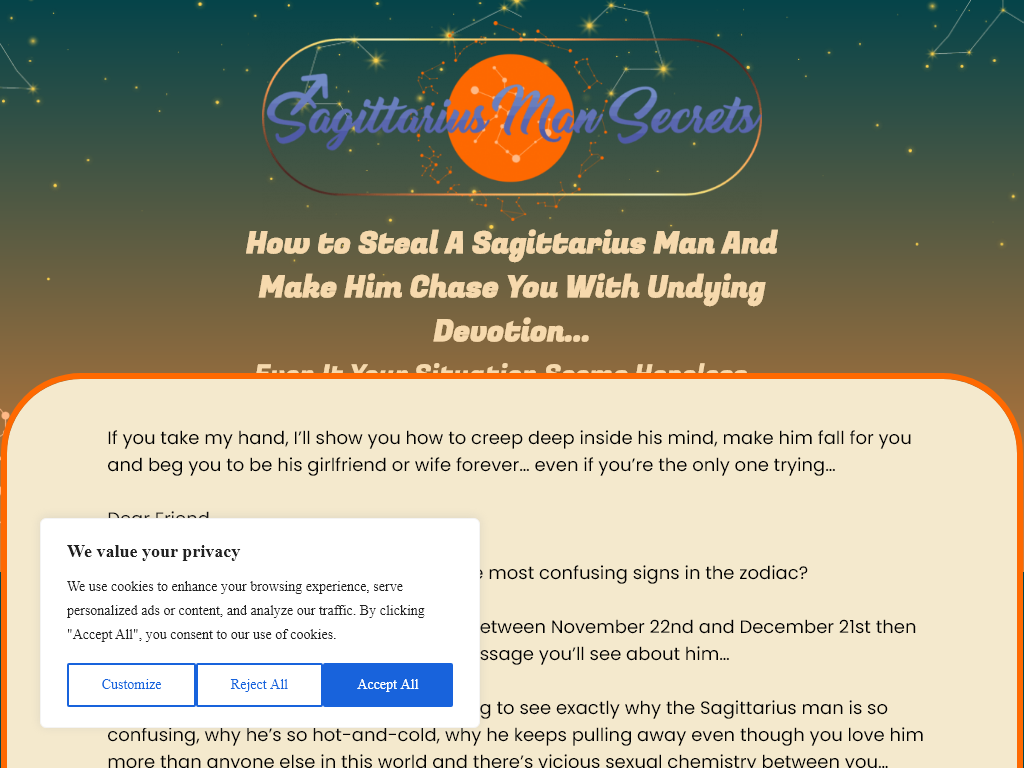 SAGITTARIUS MAN SECRETS REVIEW – CAN YOU REALLY TAME THE ZODIAC’S WILD CHILD?