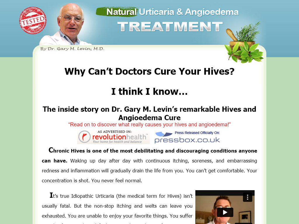 URTICARIA & ANGIOEDEMA NATURAL TREATMENT SYTEM REVIEW : THE MOMENT EVERYTHING CHANGED